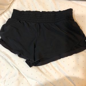 Black lululemon running shorts